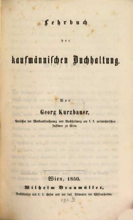Lehrbuch der kaufmännischen Buchhaltung