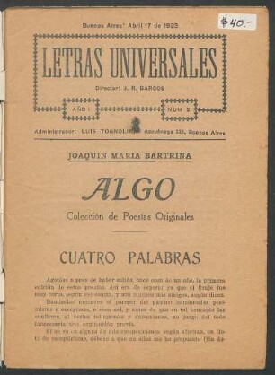 1923000200: Algo : colección de poesías originales