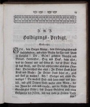Huldigungs- Predigt.