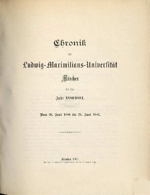 Chronik. 1880/81