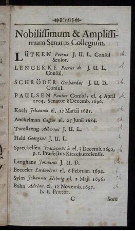 Nobilissimum & Amplissimum Senatus Collegium