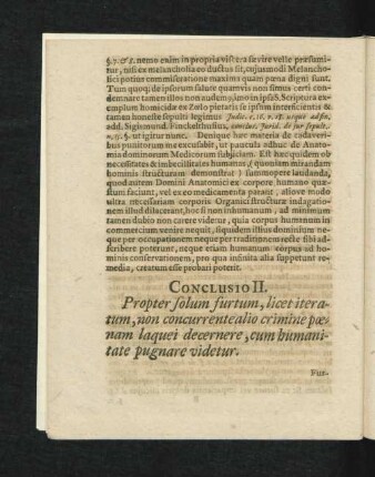 Conclusio II. Propter solum furtum, licet iteratum, non concurrente alio crimine ...