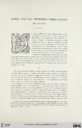 4. Pér. 10.1913: Notes sur les Primitifs néerlandais du Louvre