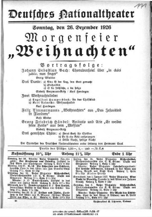 Morgenfeier "Weihnachten"
