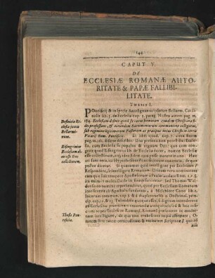 Caput V. De Ecclesiae Romanae Autoritate & Papae Fallibilitate.
