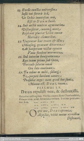 Psalmus LX. Deus repulisti nos, & destruxisti