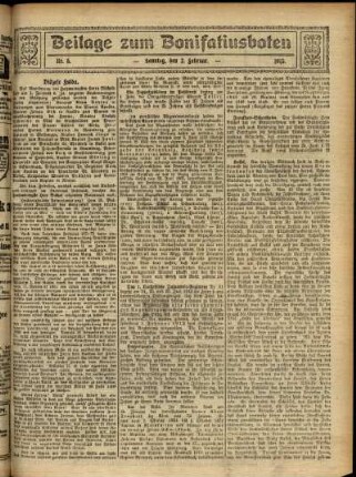 Zweite Ausgabe vom Sonntag, den 09. Februar 1913.