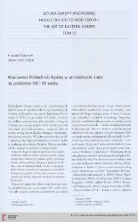 Absolwenci Politechniki Ryskiej w architekturze Łodzi na przełomie XIX i XX wieku