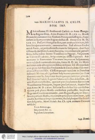 149. Maximilianus II. CXLIX. Rom. Imp.