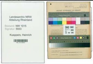 Entnazifizierung Heinrich Kueppers , geb. 07.09.1913 (Dreher)