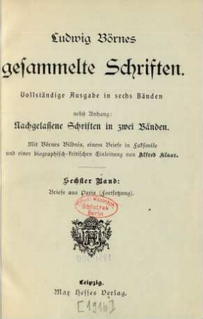 Bd. 6: Briefe aus Paris, Fortsetzung
