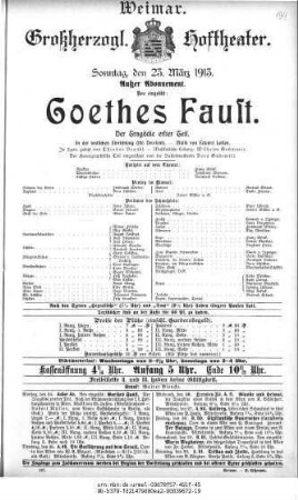 Goethes Faust. Der Tragödie erster Teil