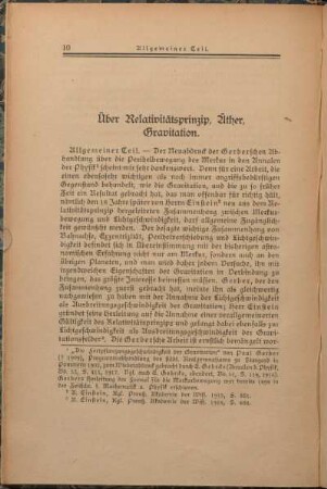 Über Relativitätsprinzip, Äther, Gravitation.