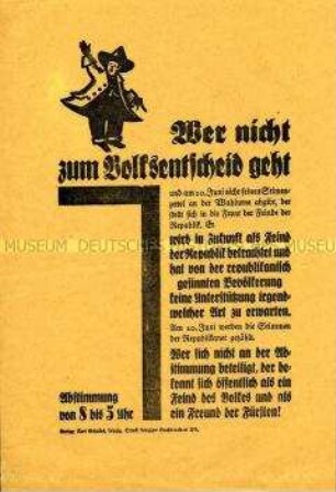 Flugblatt zum Volksentscheid für die Fürstenenteignung