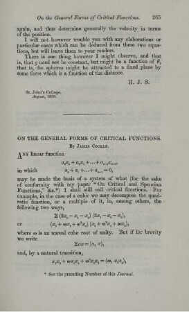 On the general forms of critical functions.
