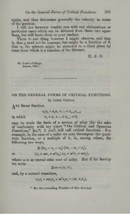On the general forms of critical functions.