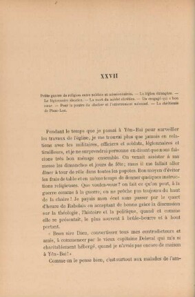 XXVII. Petite guerre de religion entre soldats et missionaires ...