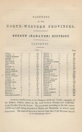 Gazetteer of the North-Western provinces. Budaun (Badáyún district)