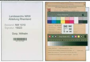 Entnazifizierung Wilhelm Vom Dorp , geb. 26.04.1907 (Textiltechniker)
