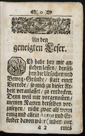 An den geneigten Leser.