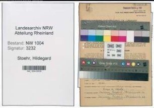 Entnazifizierung Hildegard Stoehr , geb. 06.07.1903 (Verw.Angestellte)
