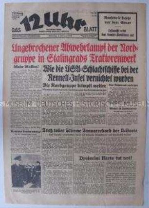 Berliner Tageszeitung "Das 12 Uhr Blatt" zur Schlacht bei Stalingrad