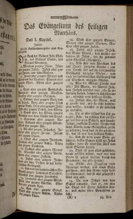 Das Evangelium des heiligen Matthäus.