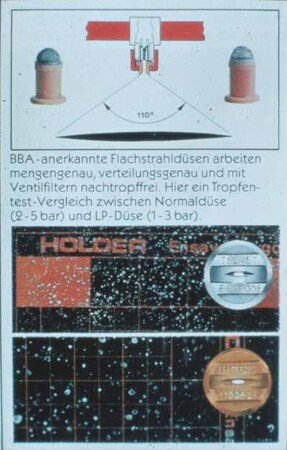 Übersicht: Gartenbautechnik-Freiland, Pflanzenschutz, Feldspritzgerät, Flachstrahldüse
