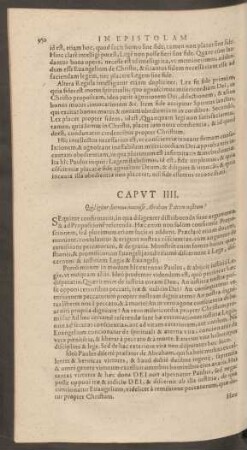Caput IIII. Quid igitur dicemus invenisse Abraham Patrem nostrum?