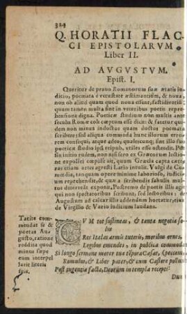 Q. Horatii Flacci Epistolarum Liber II.