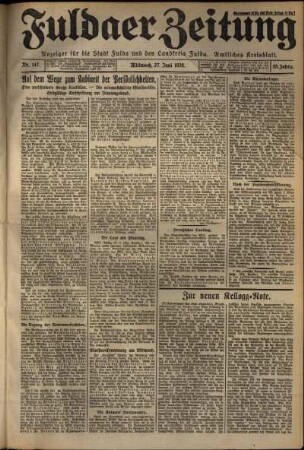 Ausgabe vom Mittwoch, den 27. Juni 1928.