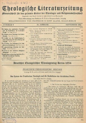 513-520 Das System der Praktischen Theologie und die Bedürfnisse der kirchlichen Praxis