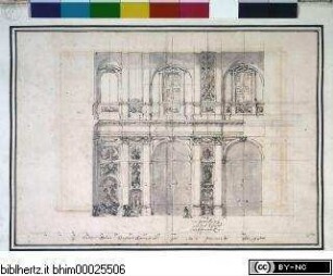 Disegni di Carlo Marchionni Architetto, e Scultore Romano, Aufriss der Langhauswand von San Domenico in Ancona