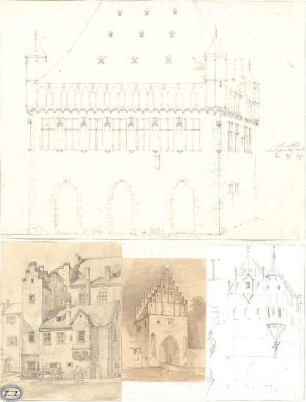 Lange, Ludwig; Lange - Archiv: V.2 Gotik vorw. Deutschland (Profanbauten) - u. a. Freising, Donauwörth (Perspektiven)