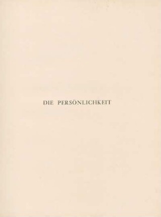 Die Persönlichkeit