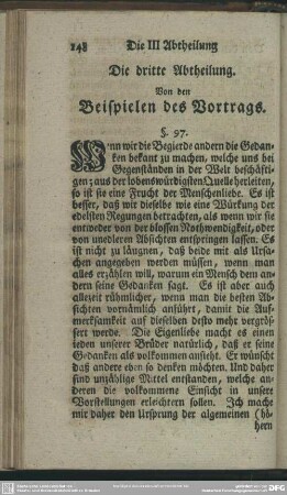 Die dritte Abtheilung. Von den Beispielen des Vortrags
