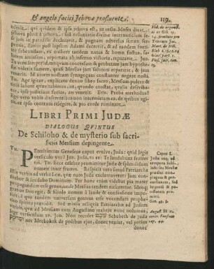 Dialogus Quintus. De Schiloho & de mysterio sub sacrificiis Messiam depingente.