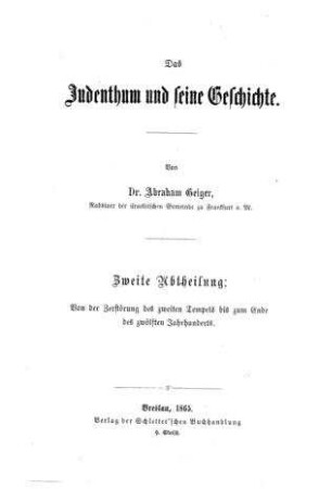 Von der Zerstörung des zweiten Tempels bis zum Ende des zwölften Jahrhunderts : in zwölf Vorlesungen