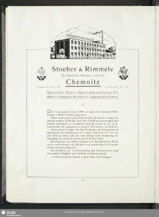 Stoeber & Rimmele : Mechanische Wollwarenfabrik
