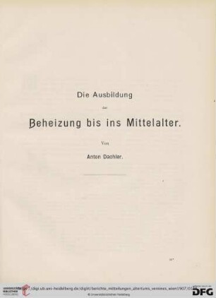 40: Die Ausbildung der Beheizung bis ins Mittelalter