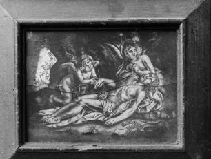 Der tote Christus mit zwei Engeln