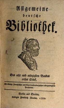 Allgemeine deutsche Bibliothek. 88. 1789