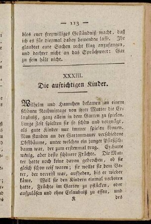 XXXIII. Die aufrichtigen Kinder