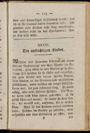 XXXIII. Die aufrichtigen Kinder
