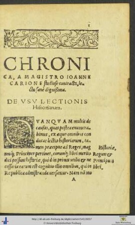 De Usu Lectionis Historiarum et De ordine legendi
