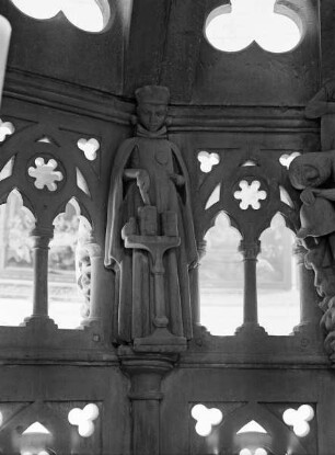Heiliges Grab mit Figurenzyklus des Lebens Christi: Verkündigung, Heimsuchung, Geburt, Hirten und Könige — Figurenzyklus im Inneren: Salbenkauf der Drei Marien bei Hippokras und Besuch am Grabe