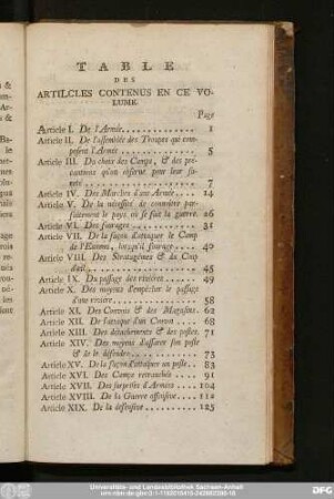 Table Des Artilcles Contenus En Ce Volume.
