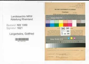 Entnazifizierung Gottfried Langerbeins , geb. 08.07.1898 (Brandmeister)