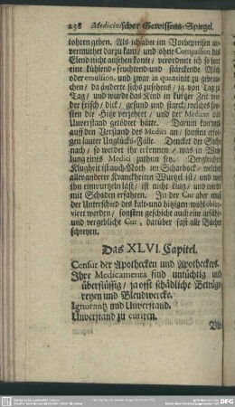 Das XLVI. Capitel. Censur der Apothecken und Apotheckers ...