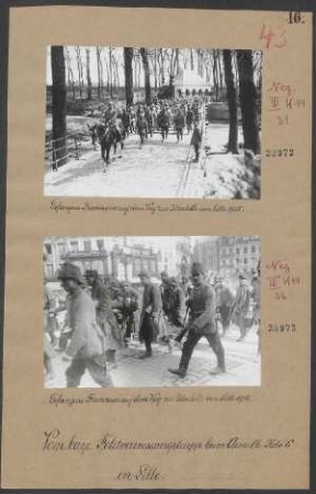 Gefangene Franzosen auf dem Weg zur Zitadelle von Lille 1915